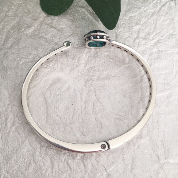 Brighton Retired Lovable Hinged Bangle Silver-Green NWOT Rare - Picture 6 of 15